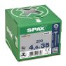 SPAX 1081010450353 Universal screw, 4.5 x 35 mm, 200 pieces, Solid thread, Countersunk head, Phillips Z2, 4CUT, WIROX - 3