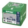 SPAX 1081010450353 Universal screw, 4.5 x 35 mm, 200 pieces, Solid thread, Countersunk head, Phillips Z2, 4CUT, WIROX - 2