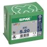 SPAX 1081010500203 Universal screw, 5 x 20 mm, 200 pieces, Solid thread, Countersunk head, Phillips Z2, 4CUT, WIROX - 3