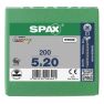 SPAX 1081010500203 Universal screw, 5 x 20 mm, 200 pieces, Solid thread, Countersunk head, Phillips Z2, 4CUT, WIROX - 1