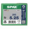 SPAX 1081010500253 Universal screw, 5 x 25 mm, 200 pieces, Solid thread, Countersunk head, Phillips Z2, 4CUT, WIROX - 1