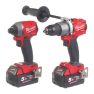 Milwaukee 4933464268 M18 FPP2A2-502X Powerpack 18V 5,0Ah Li-Ion - M18FPD2 Percussion drill + M18FID2 Impact driver in case - 5