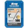 Kreg SPS-F1-500-INT Pocket-Hole screws 25 mm Zinc plated Pan-Head fine thread 500 pcs - 1
