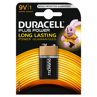 Duracell D142190 Battery Alkaline Plus Power 9V 1.