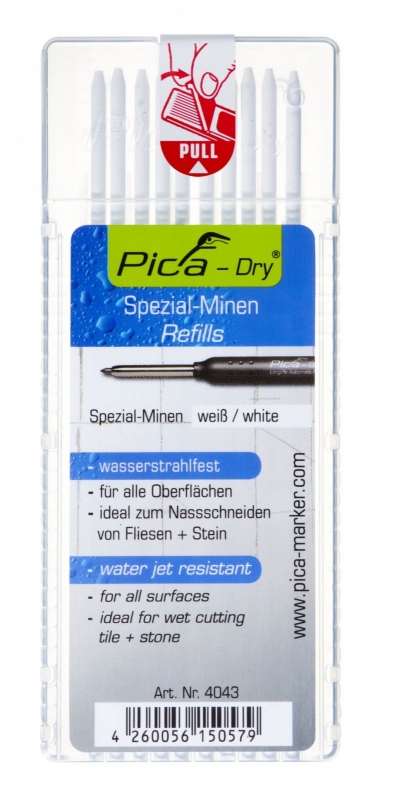 Pica PI4043 4043 Dry refill white waterproof marker pencil