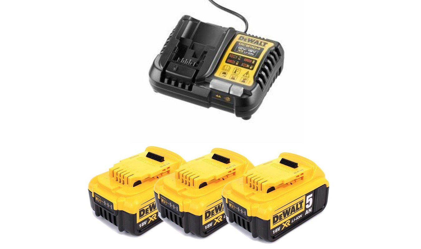 DeWalt Accessories DCB1104P3-QW 18V + XR multi-charger + 3 x battery 18V 5.0Ah Li-Ion