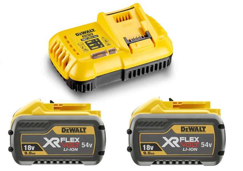 DeWalt Accessories DCB118X2-QW FlexVolt Starter Kit - 2 x FlexVolt Battery 54V 9.0Ah Li-Ion + DCB118 Quick Charger