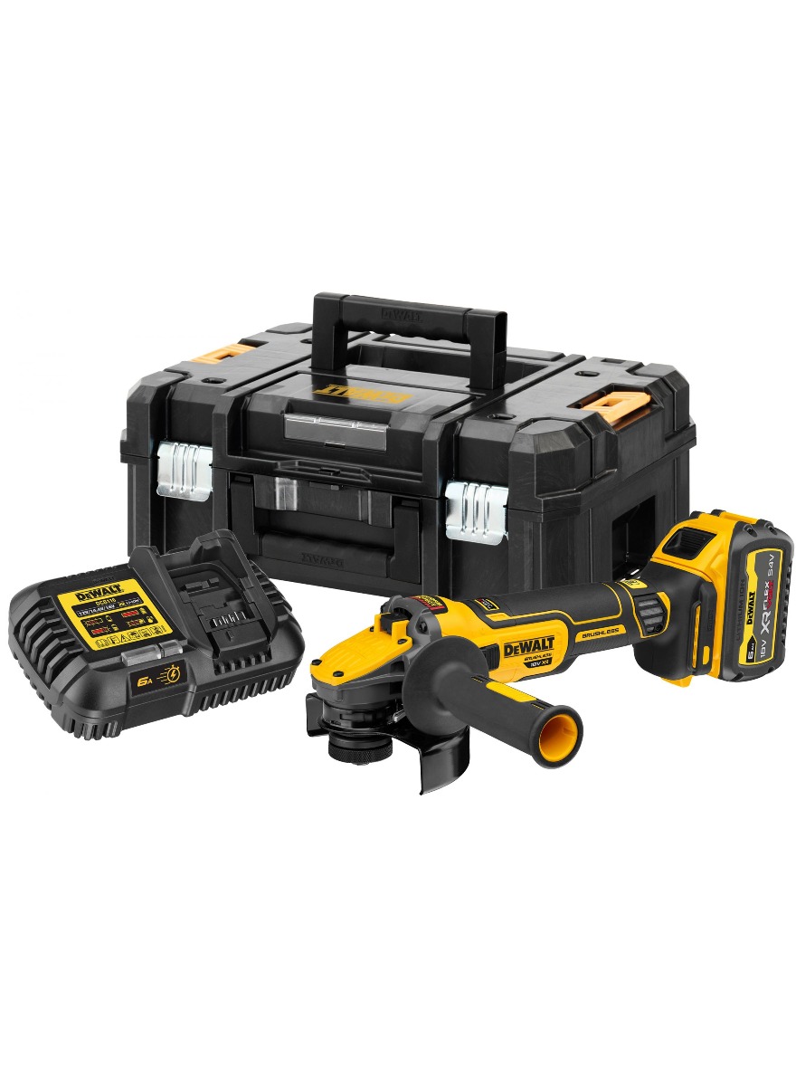 DeWalt DCG409VST1-QW Accu haakse slijper 18V 6.0Ah Flexvolt Advantage 125 mm met variabele snelheid