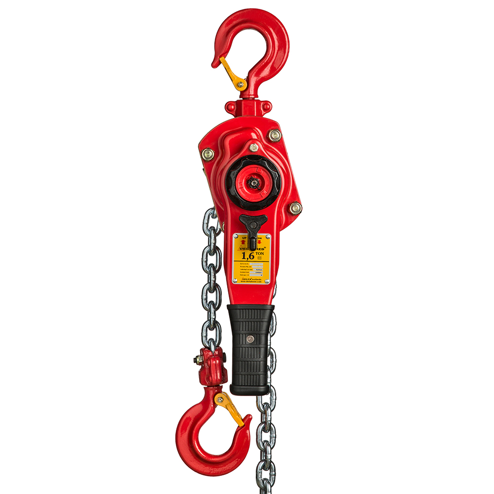 DELTA DR.0.0521603.OP RED - Premium ratchet hoist - 1.6 tons - with overload protection - with 3 meter hoisting height