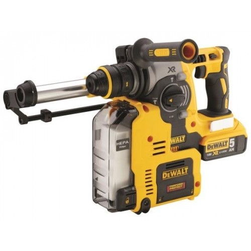 DeWalt DCH275P2-QW Dust extraction cordless Combination hammer 18 Volts 5.0 AH Quick-change chuck
