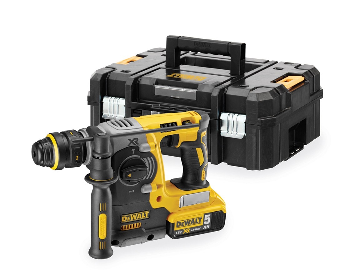 DeWALT DCH274P2T-QW Cordless Combination hammer 18 Volt 5.0 AH Quick-change chuck