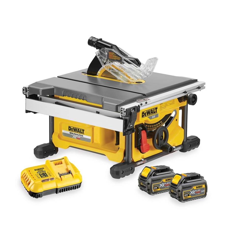 DEWALT DCS7485T2-QW XR FlexVolt 54 Volt 6.0Ah Li-Ion Table Saw 210mm