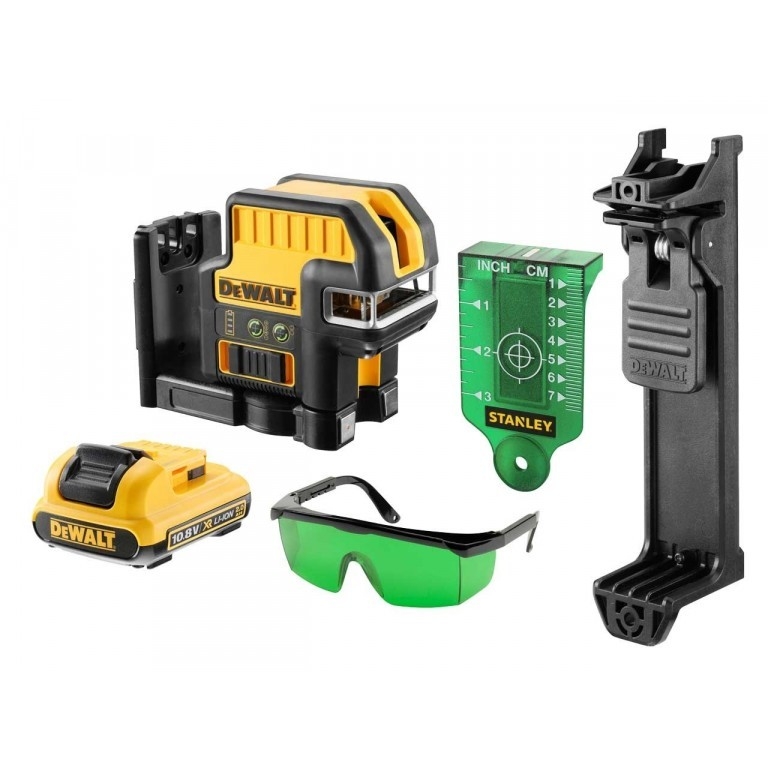DeWALT DCE0825D1G-QW DCE0825D1G Self-levelling 5 point Cross Line Laser Green Beam 10,8V 2,0Ah XR Li-Ion