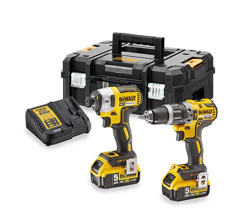 DeWALT DCK266P2T-QW DCK266P2T Combo set 18V 5.0Ah Li-Ion - DCD796 Cordless Hammer Drill + DCF887 Impact Driver