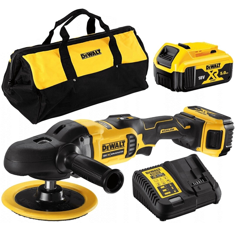 DeWALT DCM849P2-QW Battery Rotary Polisher 18V XR 5.0Ah Li-Ion