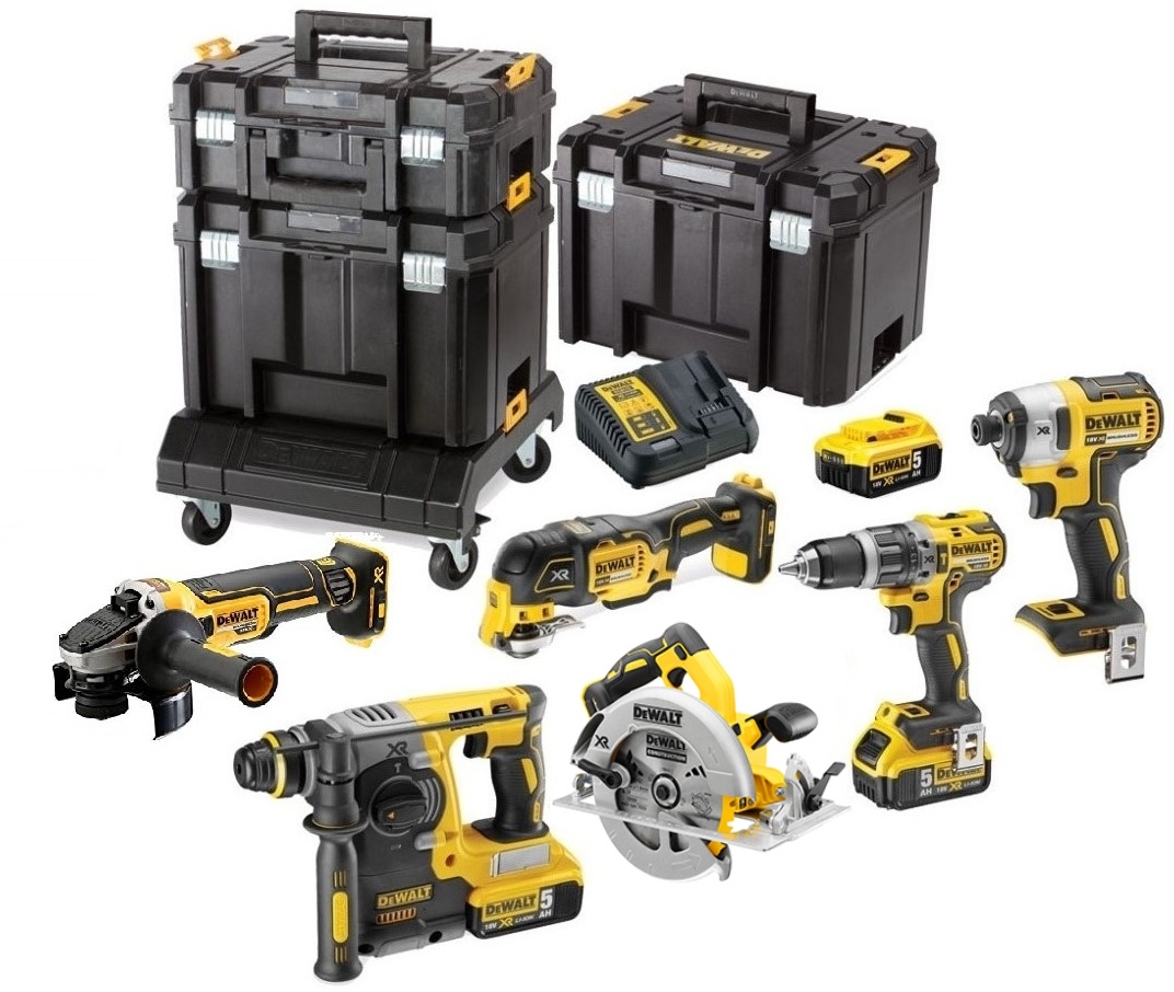 DeWALT DCK685P3T-QW 6-piece Combiset 18V 5.0Ah Li-Ion in TSTAK + Cart