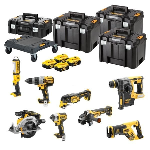 DeWalt DCK853P4T-QW 8-piece Combopack XR 18 Volt 5.0 Ah Li-Ion incl. 4 batteries in TSTAK cases