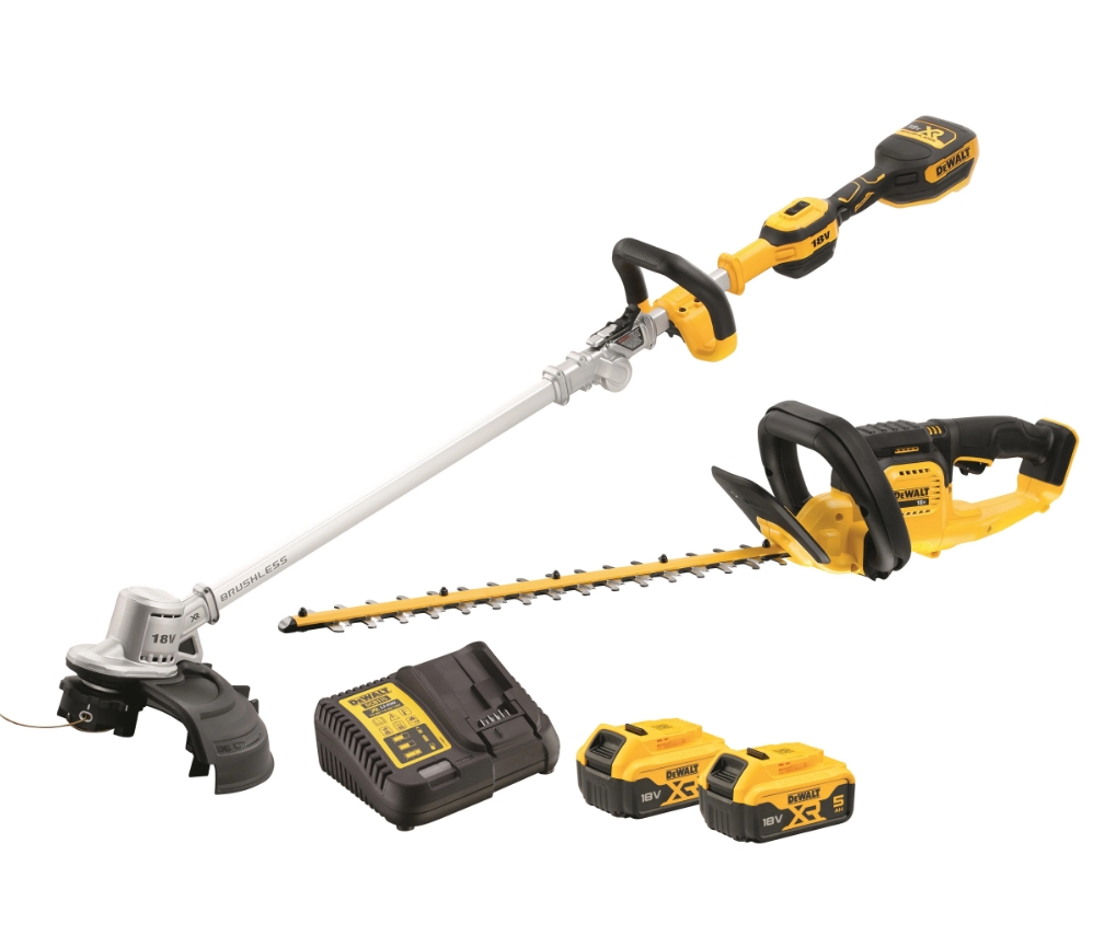 DeWALT DCMST561HT-QW Comboset DCMHT563 Hedge Trimmer + DCMST561 Grass Trimmer 18 Volt 5.0 AH Li-ion