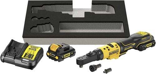 DeWalt DCF500L2G-QW Cordless Angle Ratchet Wrench 12V XR 1/4" and 3/8". 3.0 Ah and charger in box