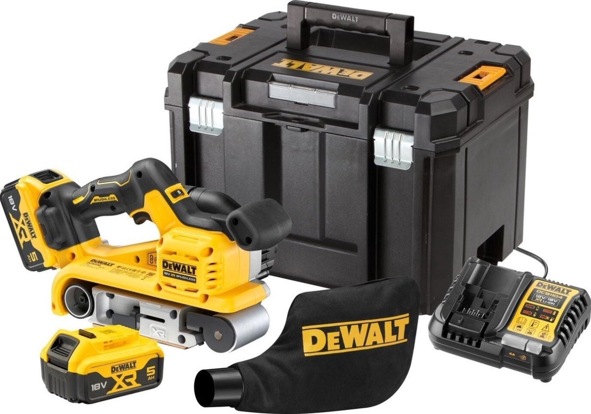 DeWALT DCW220P2-QW XR Brushless Belt Sander 18V 5.0Ah Li-Ion in TSTAK case