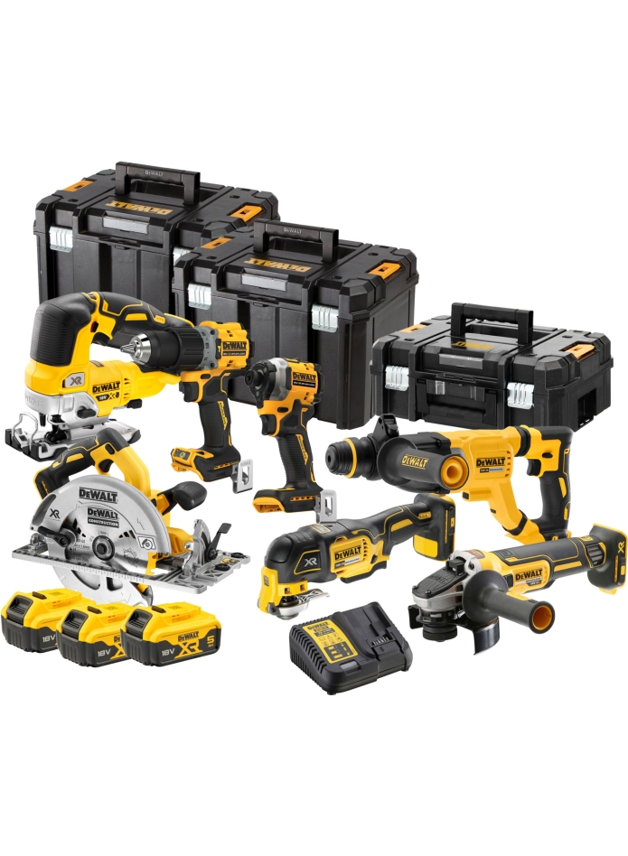 DeWALT DCK706P3T-QW 7-Piece Combopack XR 18 Volt 5.0 Ah Li-Ion incl. 3 batteries