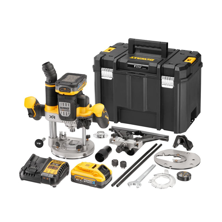 DeWalt DCW620H2-QW 18V XR 12mm router - 2 x 5.0Ah Powerstack in TSTACK