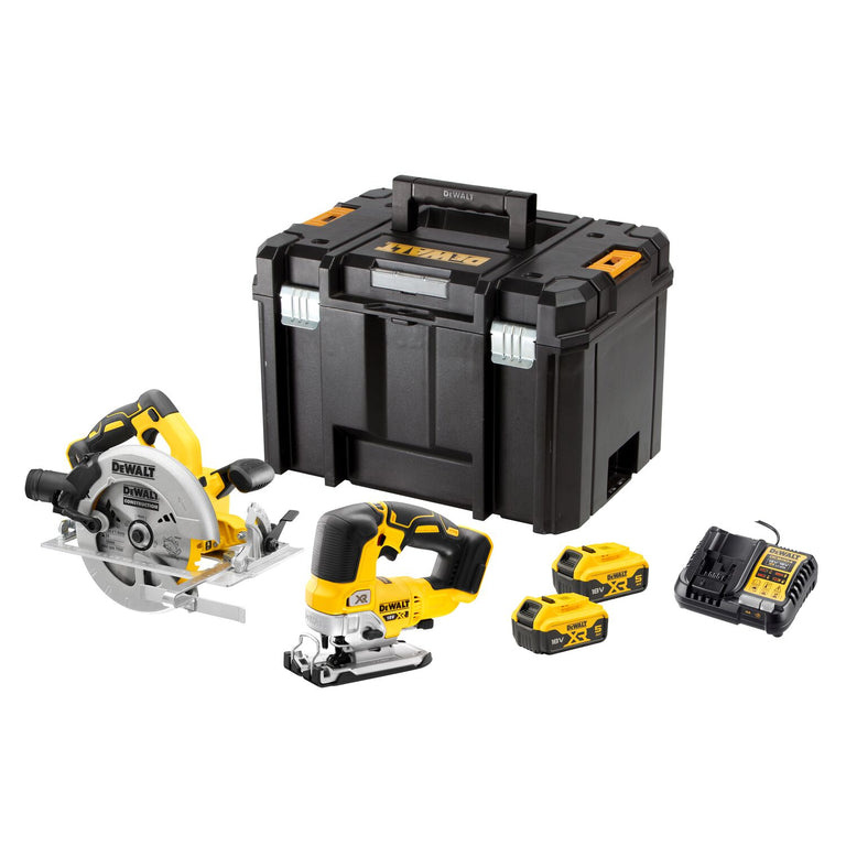 DeWALT DCK2012P2T-QW 18V XR Saw twin kit - DCS570+DCS334 - 2 x 5Ah in TSTAK