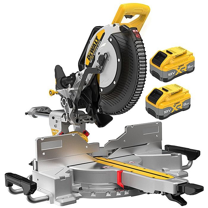 DeWalt DCS782XW2-QW 18V XR 305mm Cut and Miter saw 2x 8.0Ah battery and charger