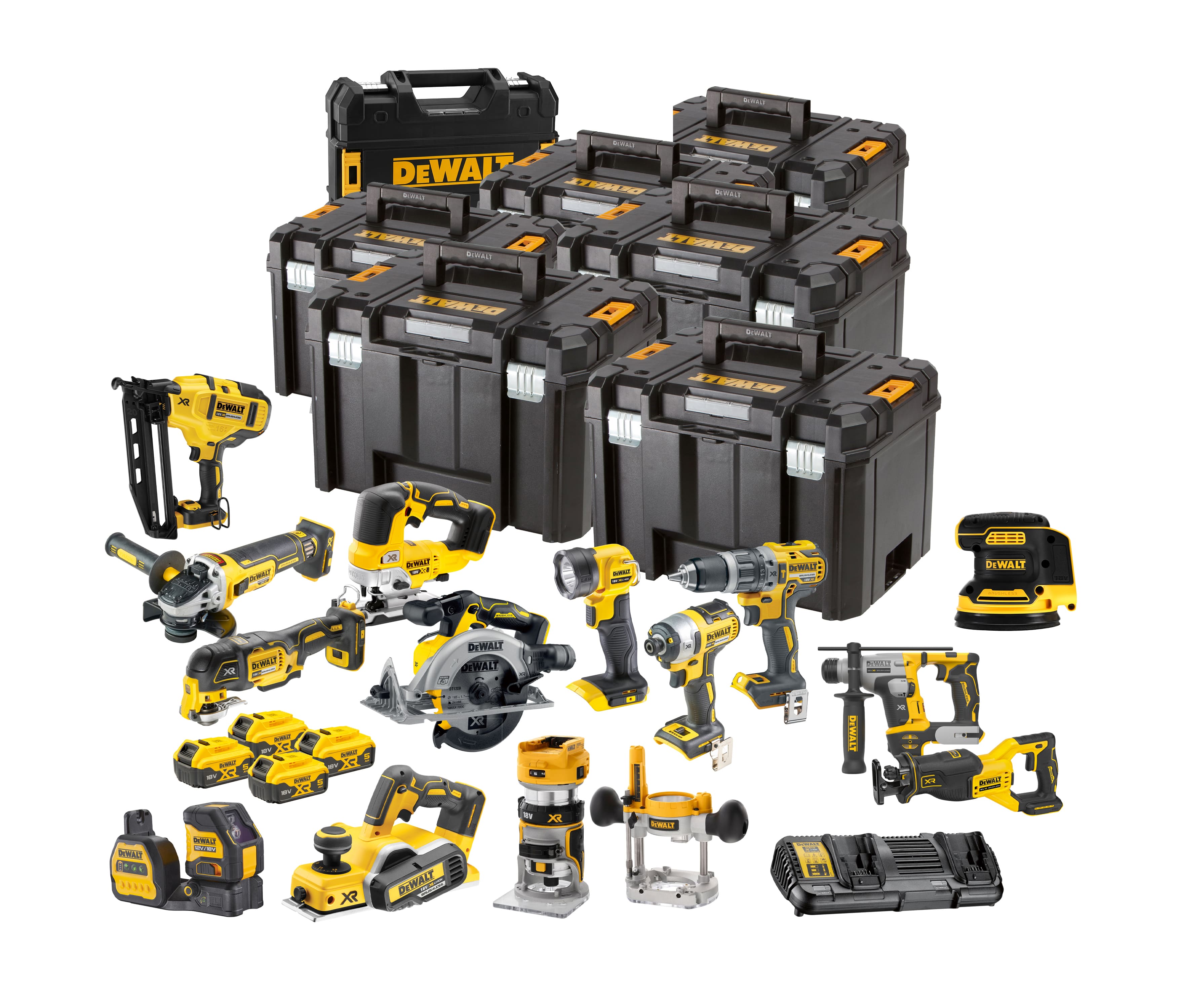 DeWalt DCK1016P4T 14-piece Combopack XR 18 Volt 5.0 Ah Li-Ion incl. 4 batteries