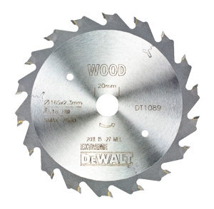 DeWalt Accessories DT1089-QZ Circular saw blade 165 x 20 mm 18T ATB 18°