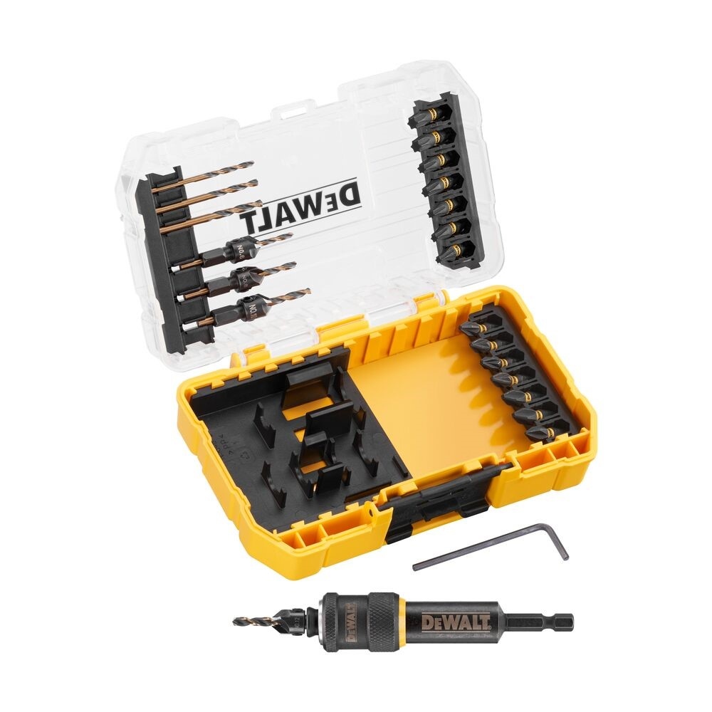 DeWalt Accessories DT70779T-QZ FLEXTORQ Predrill and countersink bit set in Tough Case 22-piece