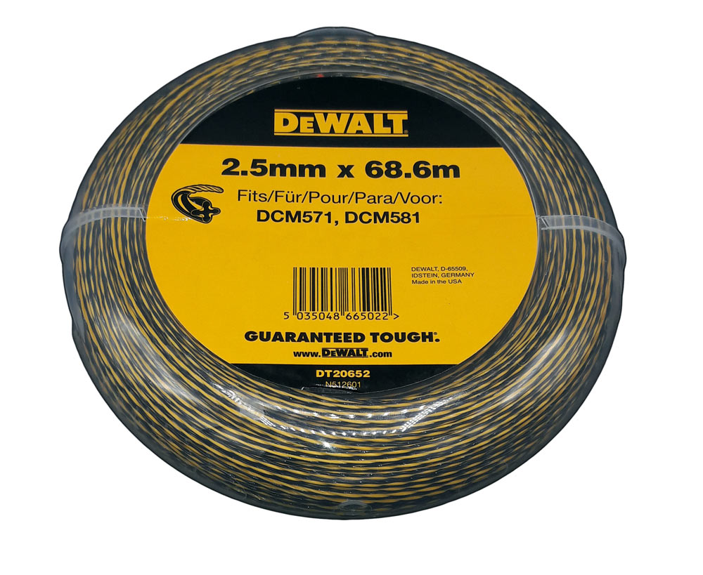 DeWalt Accessories DT20652-QZ replacement wire grass trimmer 2.5 mm x 68.6 mtr DCM571/DCM581