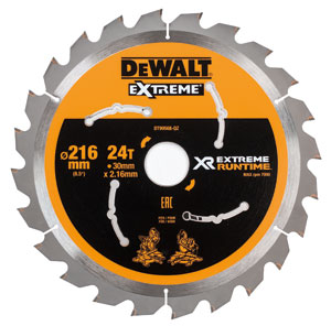 DeWalt Accessories DT99568-QZ XR Circular saw blade 216mm x 30mm 24T CSB