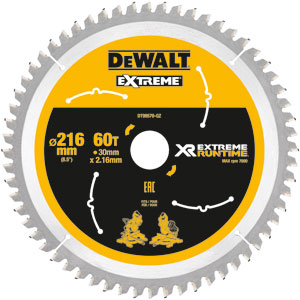 DeWalt Accessories DT99570-QZ XR Circular saw blade 216 x 30 mm 60T CSB