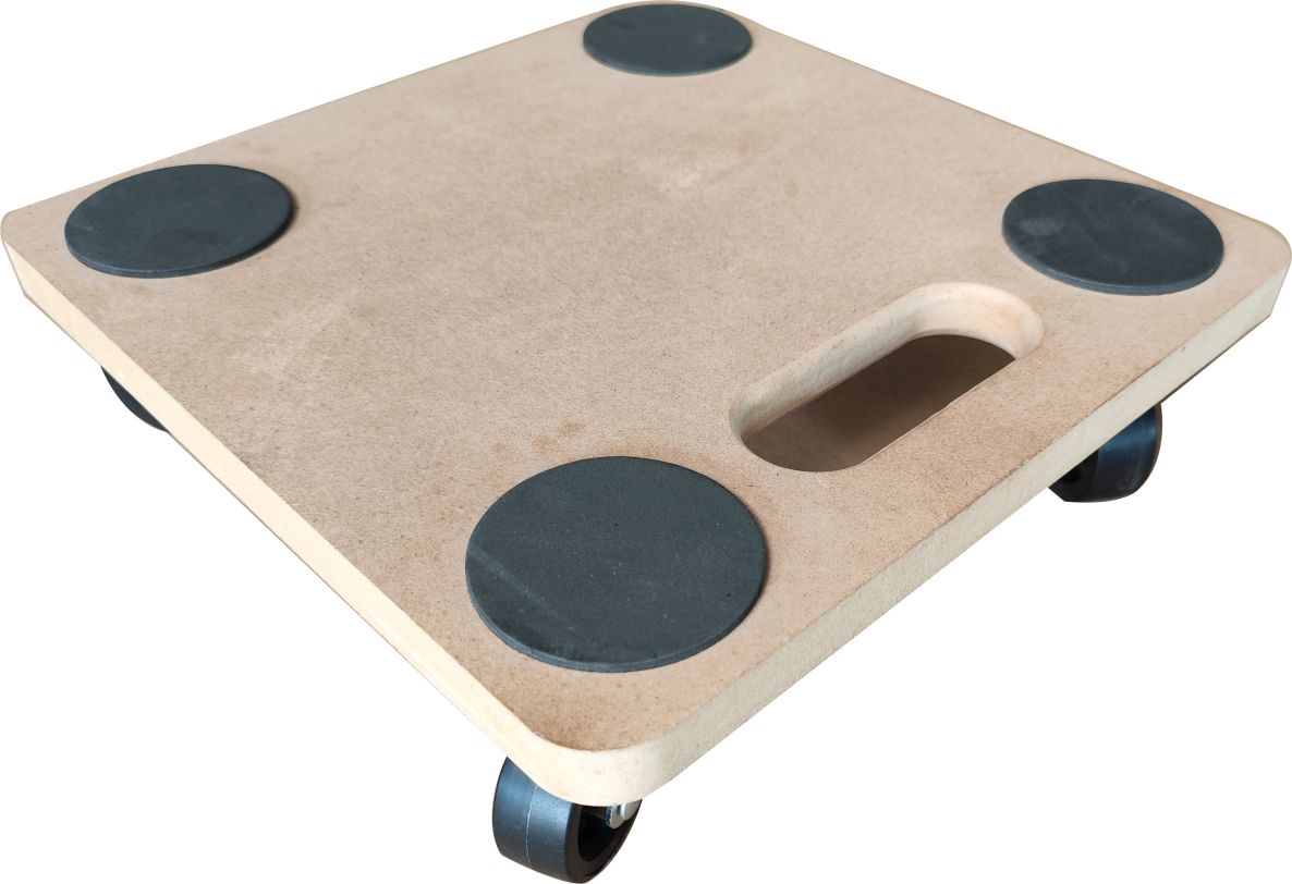 DIGGERS DIG771 MDF dolly, 29x29cm, 200kg capacity, 50mm hard PP wheels, FSC 100%