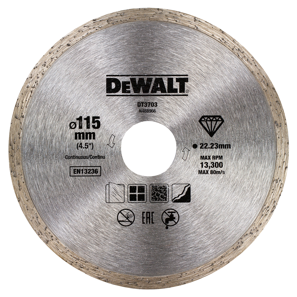 DeWalt Accessories DT3703-QZ Diamond saw blade with closed edge 115 x 22.2mm