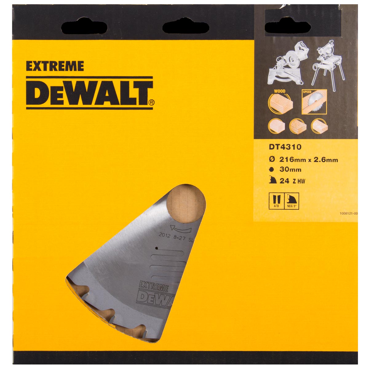 DeWalt Accessories DT4310-QZ DT4310 HM saw blade 216 x 30 x 24T Alternate top bevel negative 5°