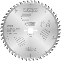 DeWalt Accessories DT4346-QZ TCT Circular saw blade, 305 x 30 x 60T, HZ, Trespa
