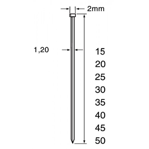 DutackPro 5134041 SKN12 Minibrad Stainless steel 50mm box 5000 pieces