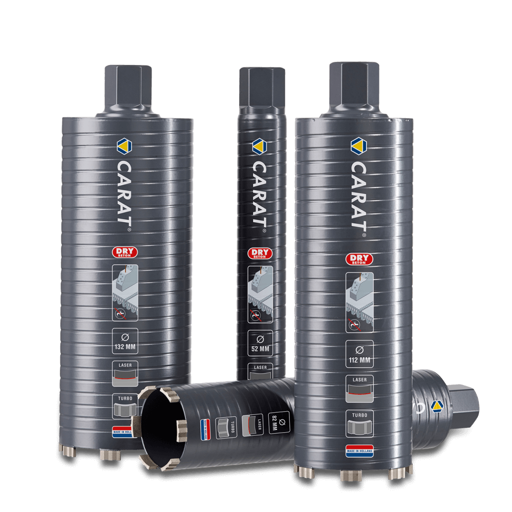 Carat EDSET04000 Diamond Drill Dry Concrete Set Ø52-82-112-132x300x5/4 UNC