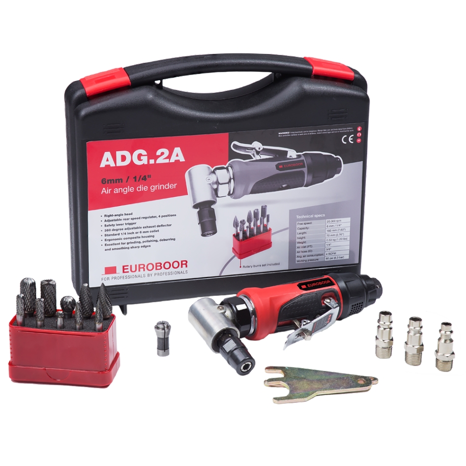 Euroboor 30514200003004 ADG.2A-SET Air Angle Grinder Set + 10 cutters