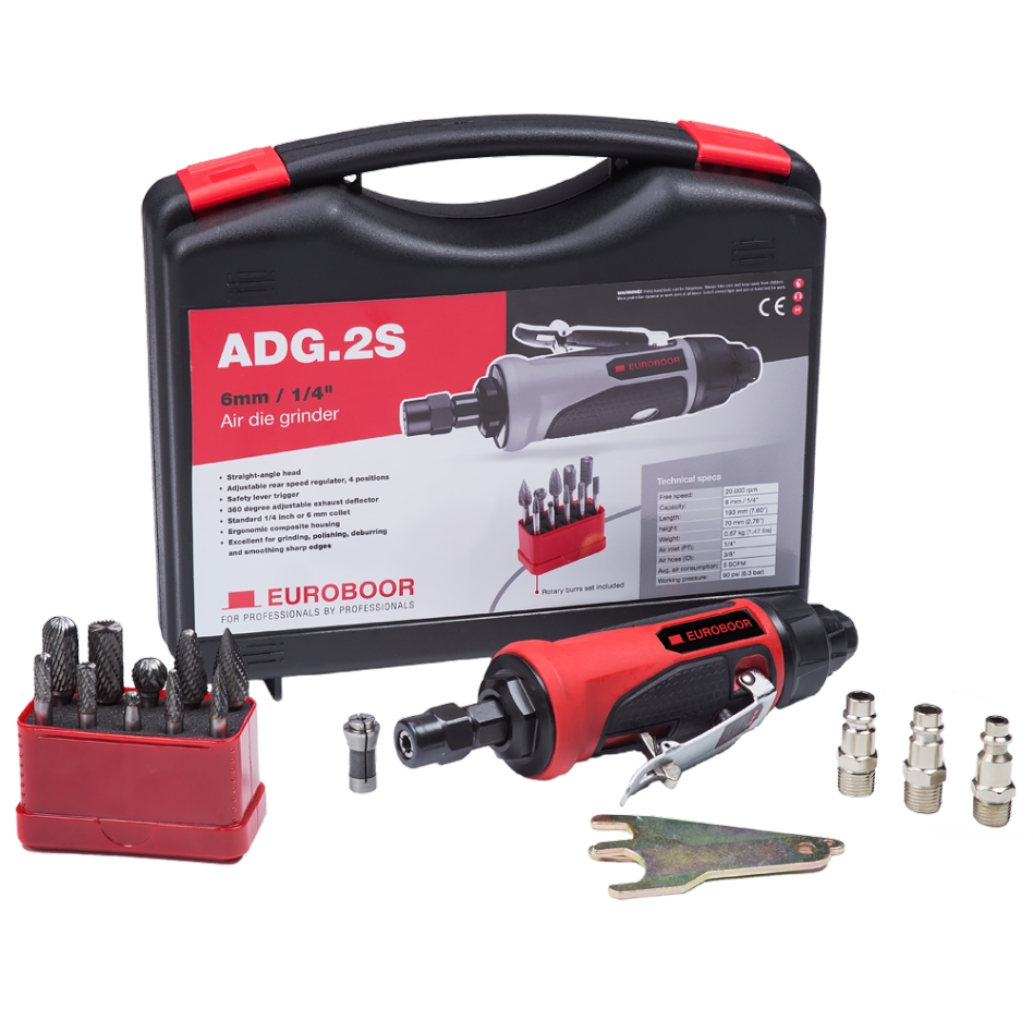 Euroboor 30514100005004 ADG.2S-SET Air Straight Grinder Set + 10 cutters