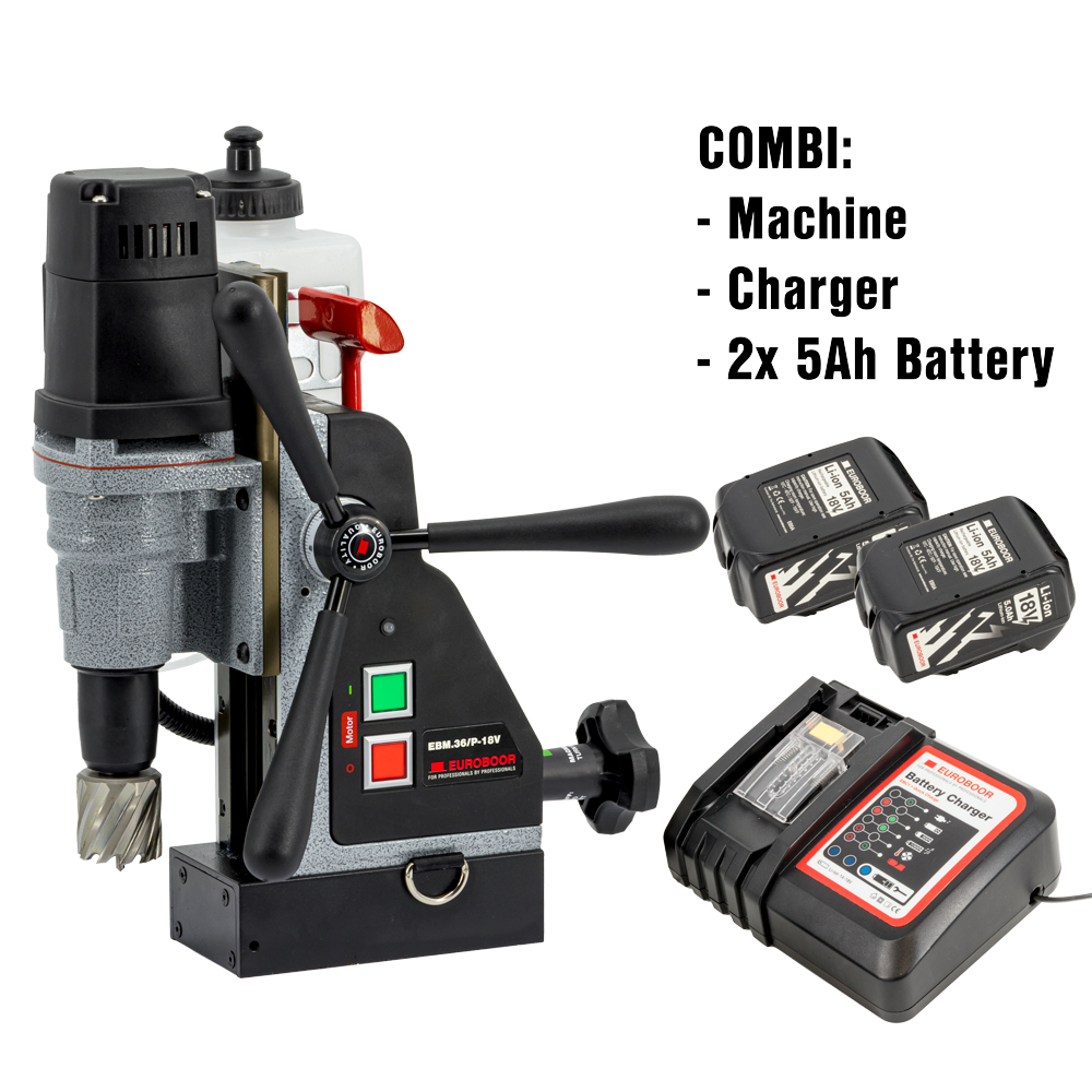 Euroboor EBM.36/P-18V 5Ah Accu Magnetic core drill 36mm 18V 5.0Ah Li-Ion