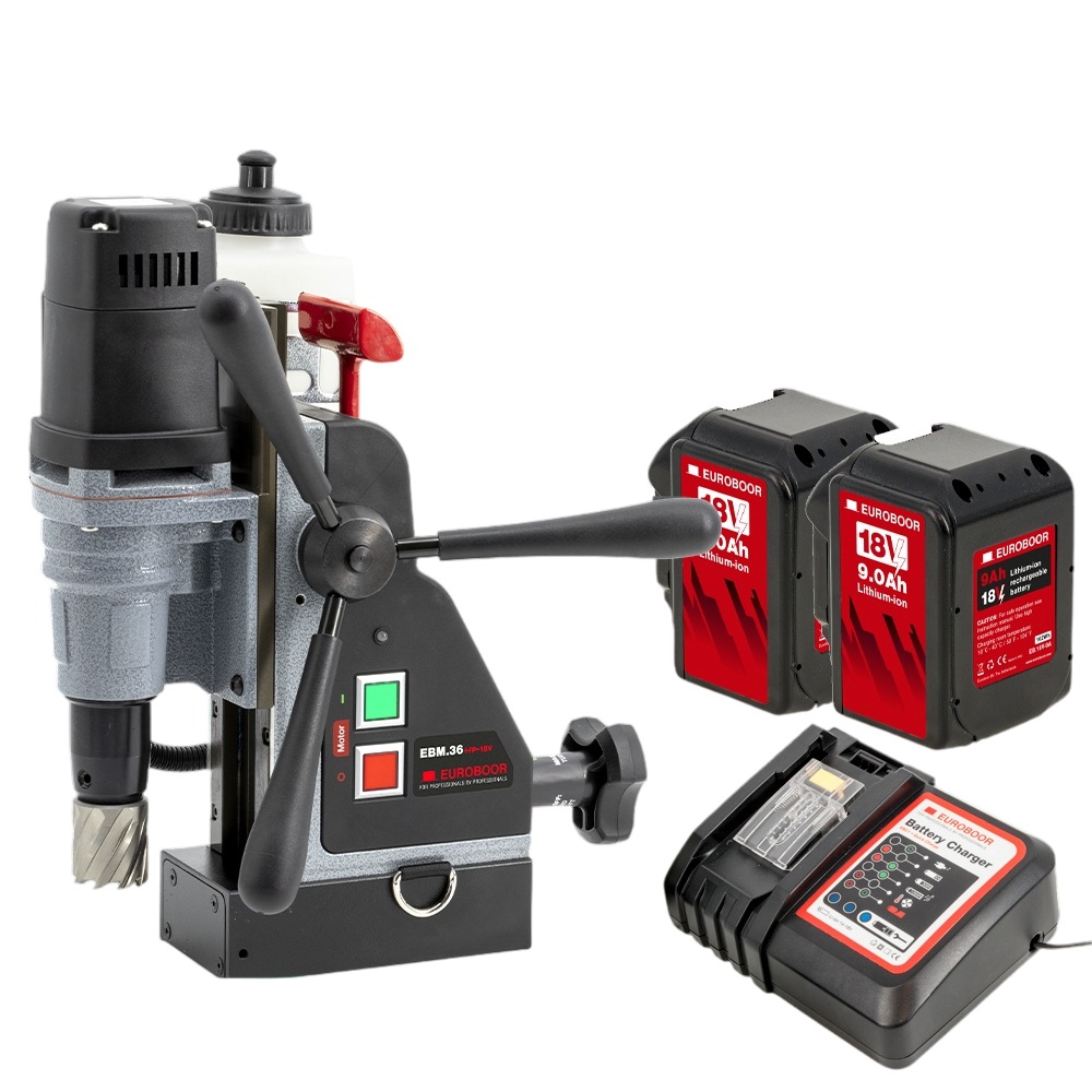 Euroboor 30511036002004 EBM.36+/P-18V Accu magnetic core drill 18V 36mm incl. 9.0Ah and charger in case