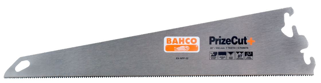 Bahco EX-NPP-22 PrizeCut™ saw blade, for BHS handles, for crosscut and adjustment work, 7/8 TPI, 22", 550 mm