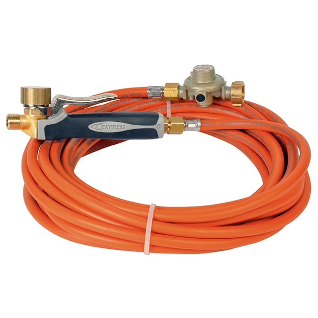 Express 6093 Gas burner sanitary Set bimaterial handle, swivel connection, 10 m hose and release valve 4 bar