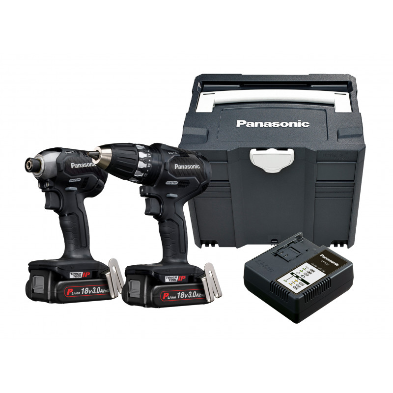Panasonic EYC231PN2G Combo set Cordless Drill EY74A3 and Impact Wrench EY76A1 18 Volts 3.0 Ah Li-ion in systainer