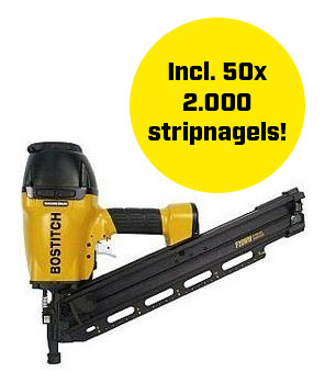 Stanley Bostitch F28WW-Epack PromoPack - F28WW-E Stapler + 50 boxes of Strip nails 3.10x65mm Straight of 2000 pieces