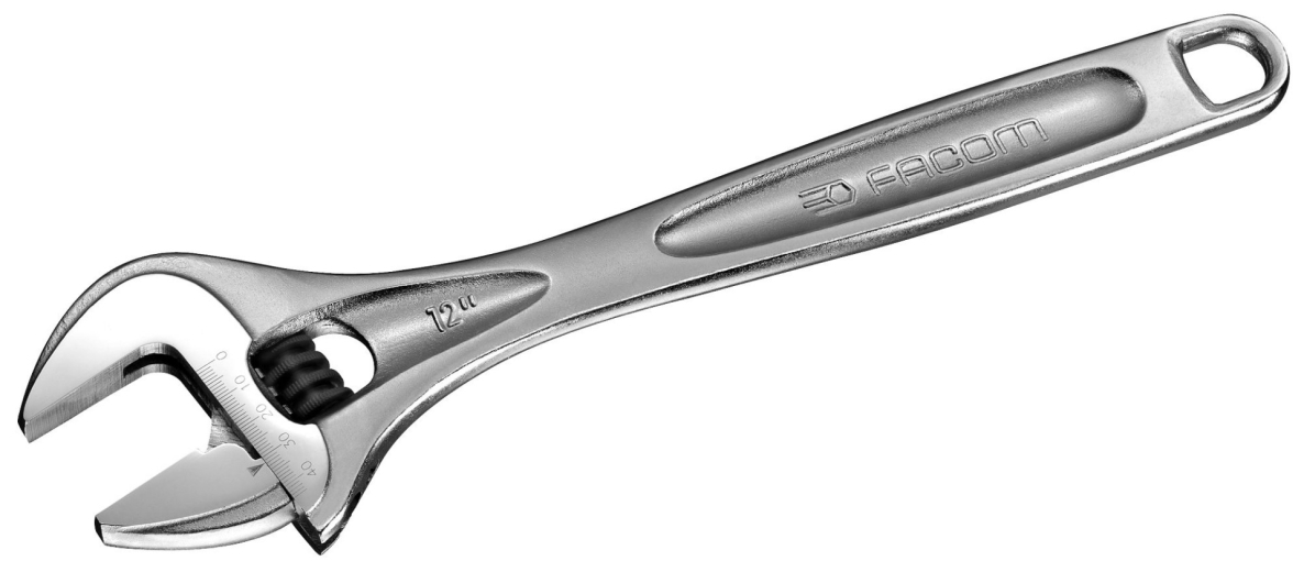 Facom 113A.18C Chrome plated wrench with knurled wheel 456 mm