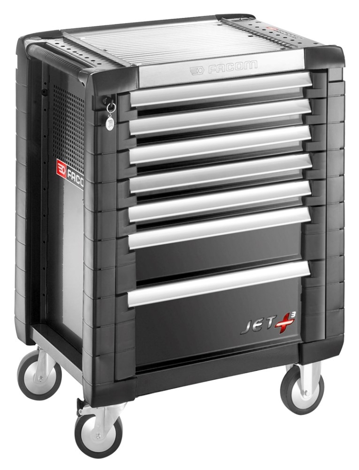 Facom JET7.M140A Set for industrial service maintenance with 200 tools - tool cart with 7 drawers